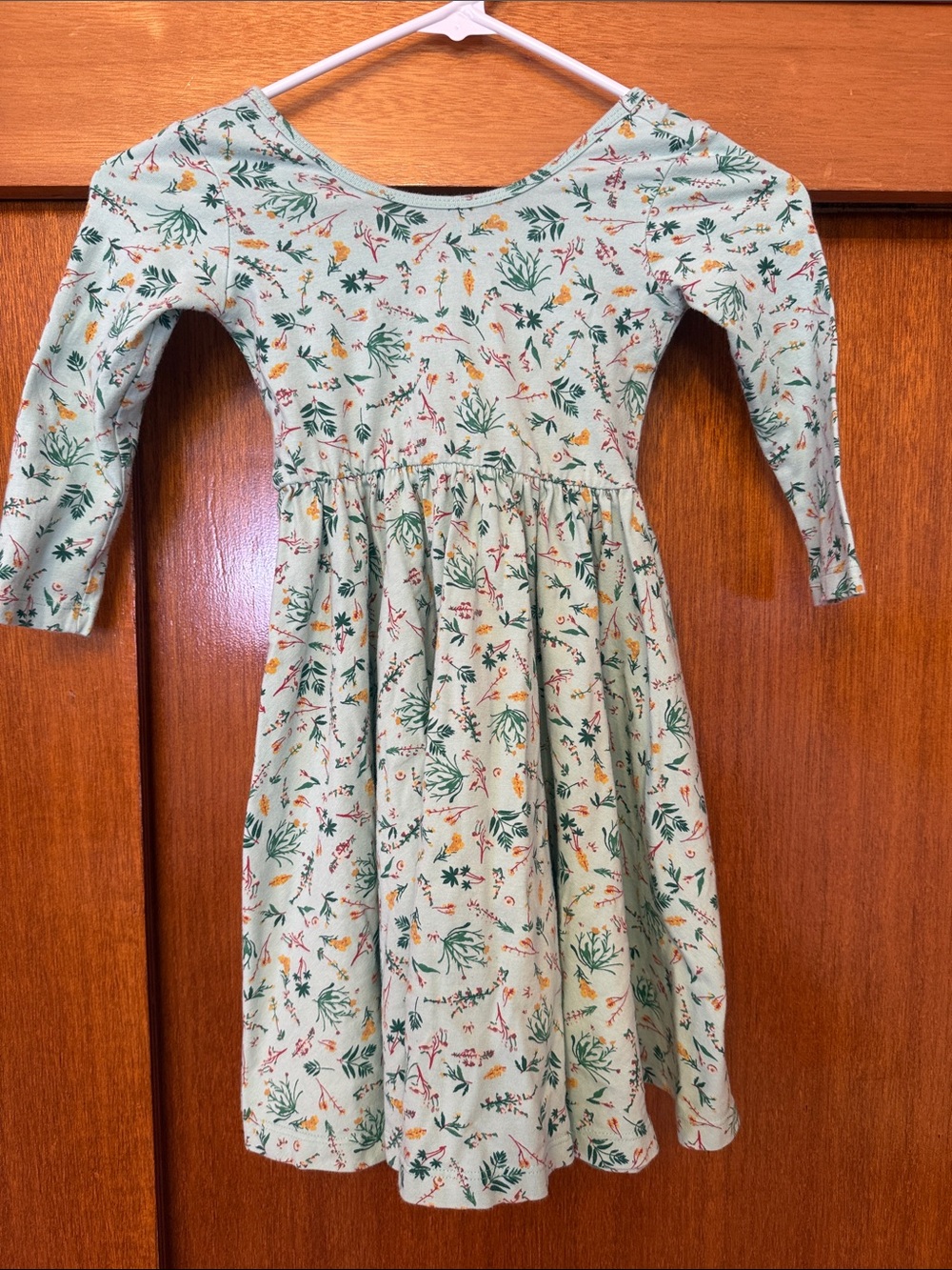 Alice + Ames  Mint Green Floral Long Sleeve Twirl Dress